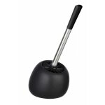 Wenko porte brosse wc c�ramique polaris brosse wc noire c�ramique 5x36x145 cm noir mat