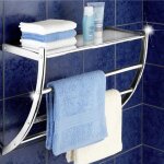 Wenko porte serviette salle de bain mural avec �tag�re exclusive pescara chrome 56x21. 5x46 cm brillant ...