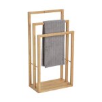 Wenko porte serviette sur pied salle de bain bambusa s�che - serviettes 3 barres support serviette en ...