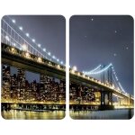 Protection plaque de cuisson - wenko - brooklyn bridge - verre trempé - lot de 2 - multicolore Protection plaque de cuisson - wenko - brooklyn bridge - verre trempé - lot de 2 - multicolore