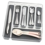 Wenko range couvert tiroir rangement couverts tiroir cuisine 6 compartiments plastique 32x45x40 cm transparent ...