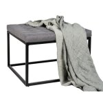 Wenko tabouret bas carr� amandola - pouf avec coussin rembourr� et cadre en m�tal - salon chambre entr�e ...
