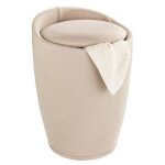 Tabouret panier  linge - wenko - candy - 20 litres - plastique - beige