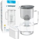 Wessper carafe filtrante en verre + 6 cartouche carafe deau capacit de 3 l filtres eau compatible avec ...