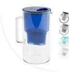 Wessper carafe en verre avec 1 filtre  eau (compatible avec brita maxtra) eau filtre avec grand got ...