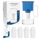 Wessper carafe filtrante en verre + 5 cartouche carafe deau capacité de 3 l filtres eau compatible avec ... Wessper carafe filtrante en verre + 5 cartouche carafe deau capacité de 3 l filtres eau compatible avec ...