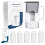 Wessper carafe filtrante en verre + 6 cartouche carafe deau capacité de 3 l filtres eau compatible avec ... Wessper carafe filtrante en verre + 6 cartouche carafe deau capacité de 3 l filtres eau compatible avec ...