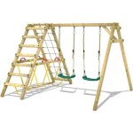 Wickey portique balanoire aire de jeux smart hike vert avec extension descalade portique bois pour enfants ...
