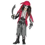 Widmann - costume de pirate squelette pour enfant haut avec gilet et ceinture pantalon et foulard pirate ...
