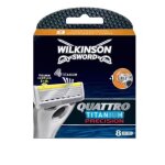 Lames de rasoir - wilkinson sword - quattro titanium precision - pack de 8 pcs - pour homme - tous types ...