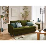 Will - canapé 3 places - convertible - en tissu - vert olive Will - canapé 3 places - convertible - en tissu - vert olive