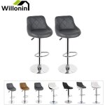 Willonin® 2 x tabouret de bar siège bien rembourré en cuir artificiel dossier à sergé et hauteur réglable ... Willonin® 2 x tabouret de bar siège bien rembourré en cuir artificiel dossier à sergé et hauteur réglable ...