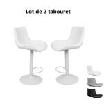 Willonin� 2 x tabouret de bar en simili cuir chaise haute de cuisine pivotant si�ge et dossier de motif ...