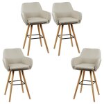 Willonin® lot de 4 tabouret de bar avec dossier beige chaise de cuisine scandinave avec siège tissu confortabl ... Willonin® lot de 4 tabouret de bar avec dossier beige chaise de cuisine scandinave avec siège tissu confortabl ...