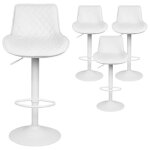 Willonin� lot de 4 tabouret de bar rotatif et r�glable en hauteur chaise en cuir pu bien rembourr� pour ...