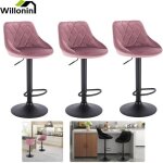Willonin� lot de 4 tabouret de bar pour salle � manger rose assise 35x37cm chaise doux scandinave