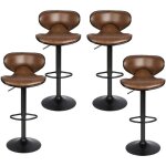Willonin� 4 x tabourets de bar avec dossier chaises pivotants et r�glables en hauteur si�ge en cuir pu ...