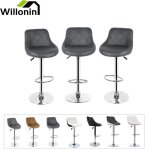 Willonin® 4 x tabouret de bar siège bien rembourré en cuir artificiel dossier à sergé et hauteur réglable ... Willonin® 4 x tabouret de bar siège bien rembourré en cuir artificiel dossier à sergé et hauteur réglable ...