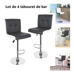 Willonin® 4pcs tabouret de bar en similicuir pu hauteur réglable 60 - 86 cm noir et blanc Willonin® 4pcs tabouret de bar en similicuir pu hauteur réglable 60 - 86 cm noir et blanc