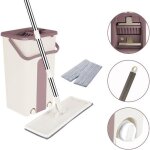 Willonin� balai plat vadrouille avec seau essoreur balai serpilli�re avec 2 chiffons 32x12 cm pour nettyage ...