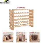 Willonin casier pour range bouteilles etagre de rangement en bois cave  vin 60 bouteilles pour cuisine ...