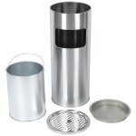 Willonin� cendrier sur pied avec poubelle argent bacs � ordures de cuisine 12 l pour restaurant jardin ...