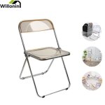 Willonin chaise pliante en acrylique 46x46x77 cm ambre chaise empilable pour salon salle  manger