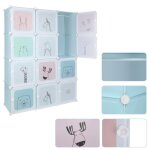 Willonin� diy armoire de chambre avec 12 cubes pour enfant motif animaux cartoon rangement en plastique ...