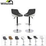 Willonin� ensemble de 2 tabouret de bar avec dossier a serge pour salle a manger - 46x32x(85 - 105) cm ...