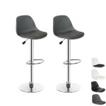 Willonin� ensemble de 2 tabouret de bar pour salle a manger chaise de cuisine en pu cuir gris fonce style ...