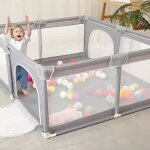 Willonin parc pour bb 1. 5x2m barrire avec filet respirant pour enfant aire de jeux scurise avec ...