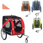 Willonin� remorque de v�lo pour chiens pliable remorque pour animaux de compagnie 2 portes avec zip rouge ...