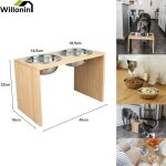 Willonin support gamelle pour animal support en bois avec 2 gamelles inox de grande taille aliments ...