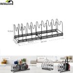 Willonin support de pot porte - casseroles en acier rangement de cuisine avec 10 compartiments rglables ...