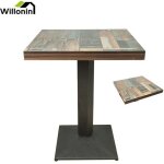 Willonin� table carr�e avec un pi�tement moderne l 60 x p 60 x h 75 cm plateau panneau plaqu� et pied ...