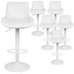 Willonin� tabouret de bar en cuir synthetique et pieds metal hauteur reglable siege rotatif 49x38 cm ...