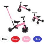 Willonin� tricycle � 3 roues avec barre de pouss�e rose v�lo denfant jusqu� 25 kg draisienne avec poussoir ...