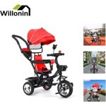 Willonin� tricycle denfant � 3 modes rouge draisienne avec cloche r�troviseur et repos - pieds tige de ...