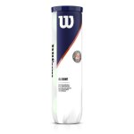 Balles de tennis - wilson - roland garros - 4 pi�ces - caoutchouc naturel - jaune