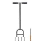 Wiltec scarificateur de pelouse manuel ? 4 pics en acier inox ? a�erateur de gazon avec repose pied ? ...