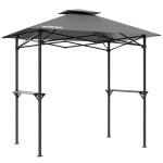 Wiltec pavillon de barbecue pavillon bbq ? 245 x 152 m ? couleur grise ? avec extracteur de fum�e et ...