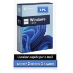 Logiciel - microsoft - windows 11 famille - cl dactivation - 1 pc - version  tlcharger