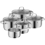 Wmf belmonte lot de 5 casseroles en acier inoxydable poli miroir