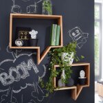 Wohnling ensemble de 2 tagres murales feuillus acacia tagre murale wandboard cubes new