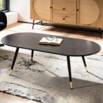 Table basse - wohnling - ovale - aspect marbre noir - 120x60x415 cm - design moderne Table basse - wohnling - ovale - aspect marbre noir - 120x60x415 cm - design moderne