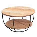 Wohnling table basse 60 cm table de salon table basse en bois massif salon