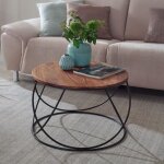 Wohnling table basse bois massif 60 cm table de salon table basse table ronde bois Wohnling table basse bois massif 60 cm table de salon table basse table ronde bois