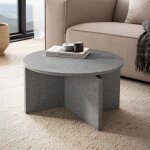 Wohnling table basse canap� de salon 60 cm aspect b�ton ronde moderne gris