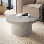 Wohnling table basse canap� de salon 60 cm aspect pierre ronde moderne sable