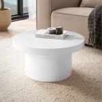 Wohnling table basse canap� de salon 60 cm petite ronde moderne blanc brillante